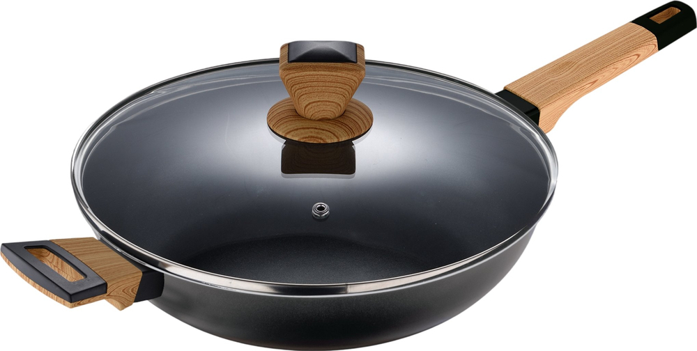 Сотейник з кришкою Bergner Earth black, 28 см (BG-34628-BK) фото1