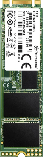 SSD-накопитель Transcend MTS830S 1TB M.2 SATA SATA III 3D-NAND TLC (TS1TMTS830S) фото1