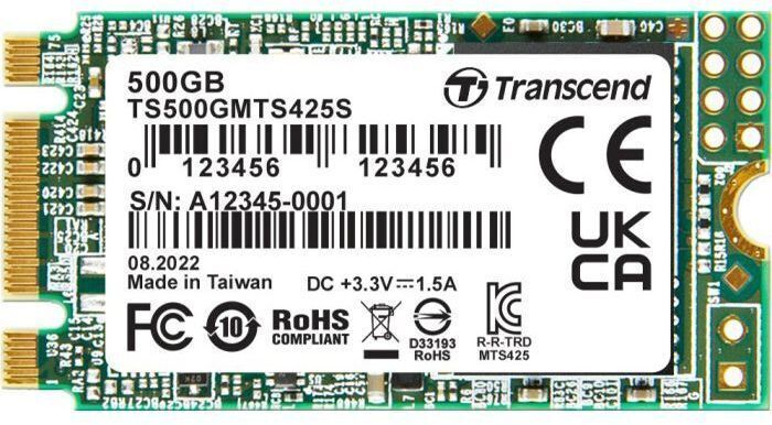 SSD-накопитель Transcend 425S 500GB M.2 2242 SATAIII 3D NAND TLC (TS500GMTS425S) фото1