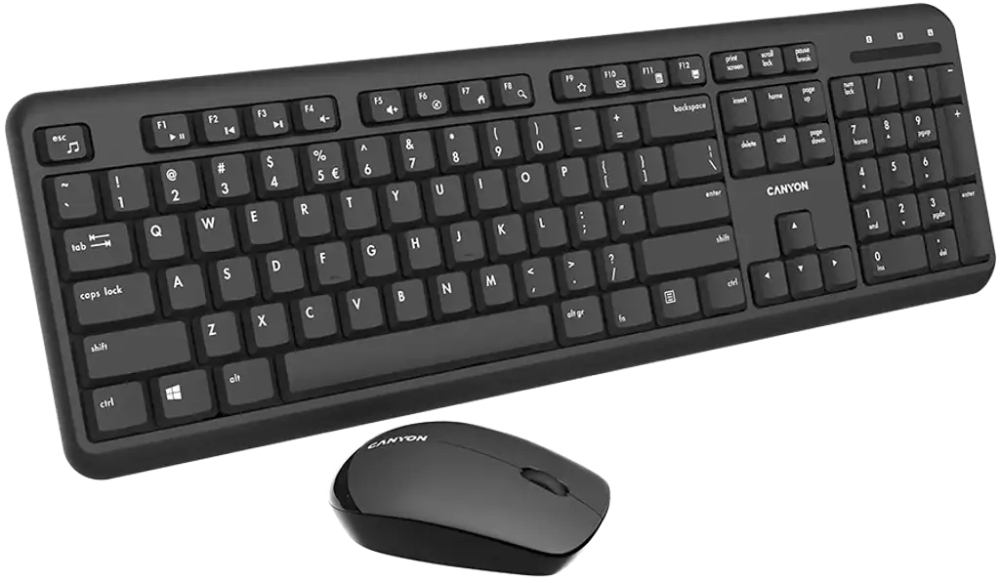 Беспроводной комплект мышь+клавиатура Canyon SET-W20 UK/US Black (CNS-HSETW02)
