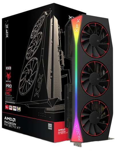 Видеокарта XFX Mercury Radeon RX 9070 XT OC Magnetic Air Edition RGB (RX-97TMARGB9) фото1
