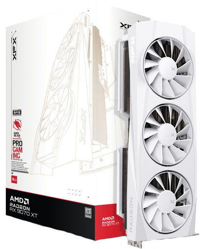 Видеокарта XFX Quicksilver Radeon RX 9070 XT White Gaming Edition (RX-97TQICKW9) фото1