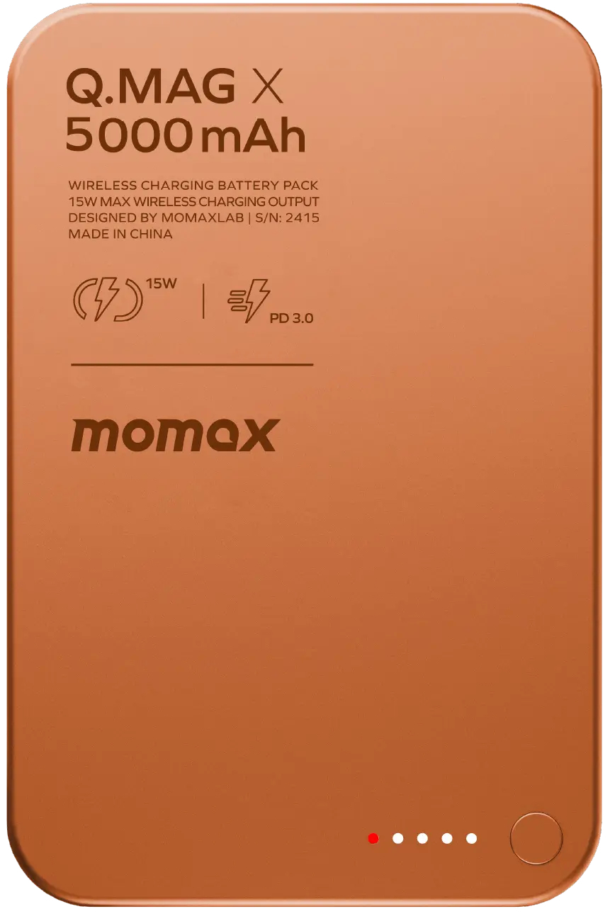 Портативное зарядное устройство MOMAX WRL 5000mAh Q.MAG X ORANGE (IP116AM) фото1