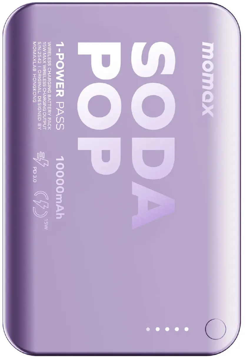 Портативний зарядний пристрій MOMAX WRL 10000mAh PURPLE (IP166U) фото1