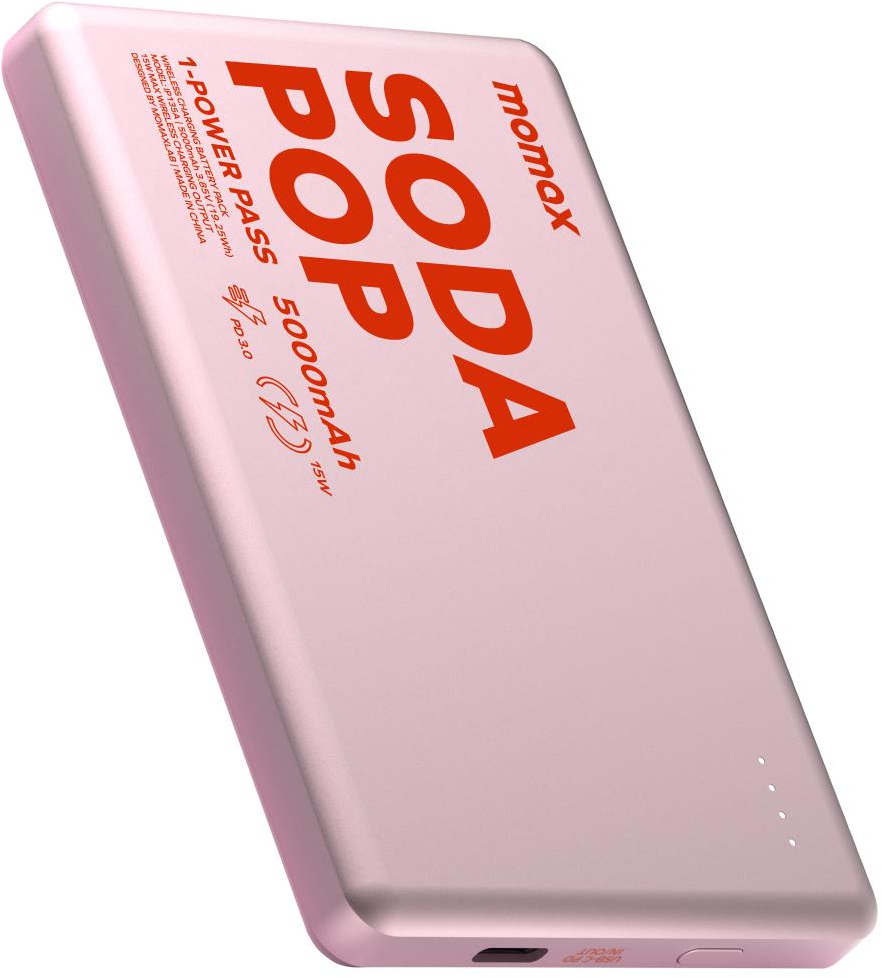 Портативний зарядний пристрій MOMAX WRL 5000mAh PINK (IP135AP2) фото1
