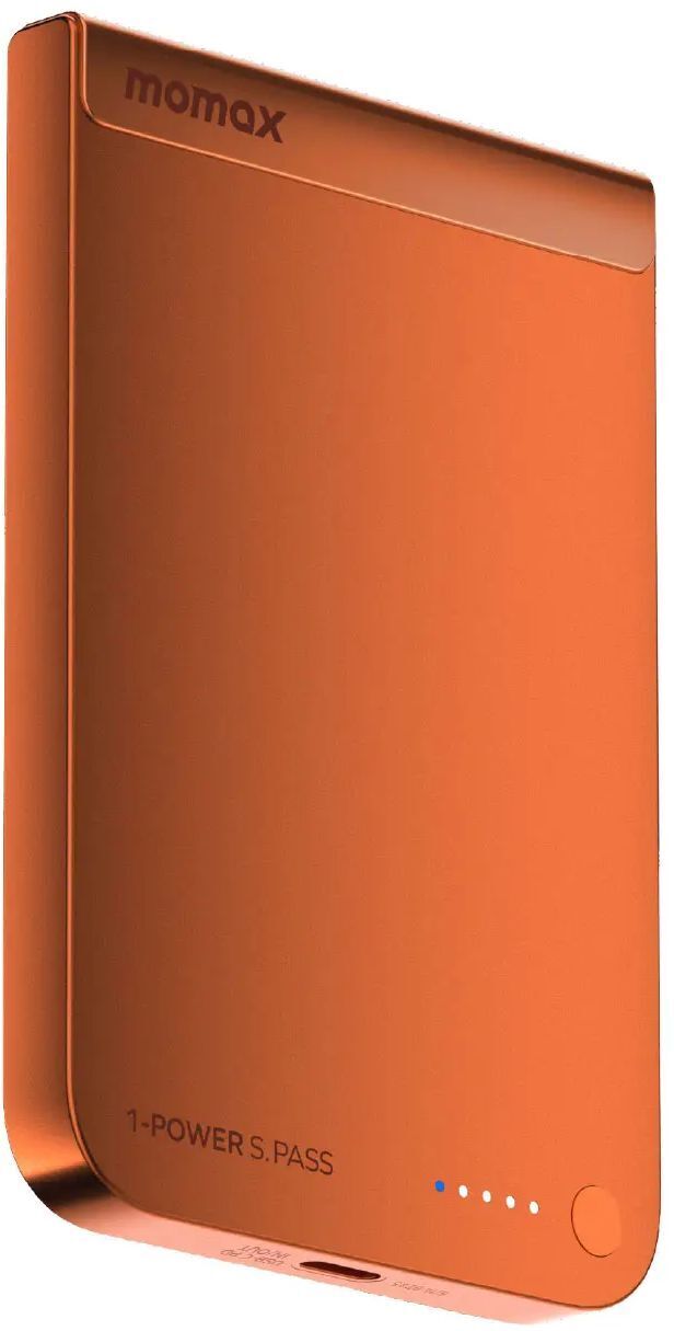 Портативний зарядний пристрій MOMAX WRL 5000mAh SOLAR ORANGE (IP161Q2M) фото1