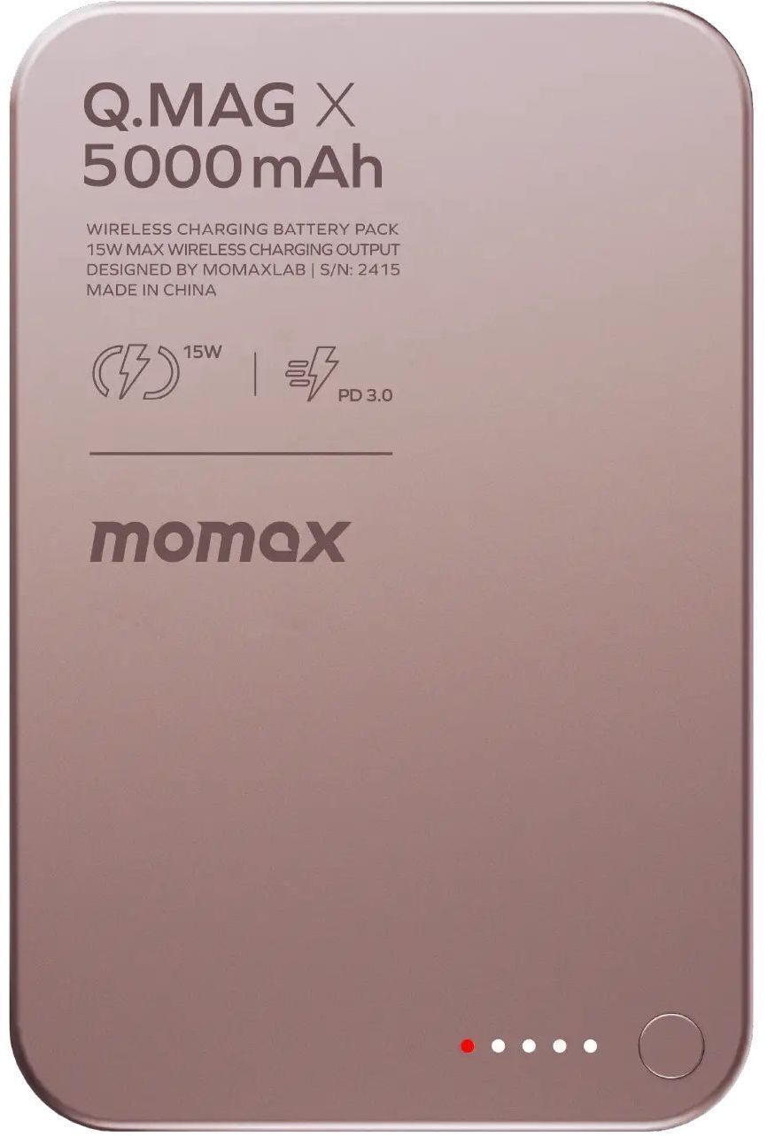 Портативний зарядний пристрій MOMAXWRL 5000mAh Q.MAG X PINK (IP116AP) фото1