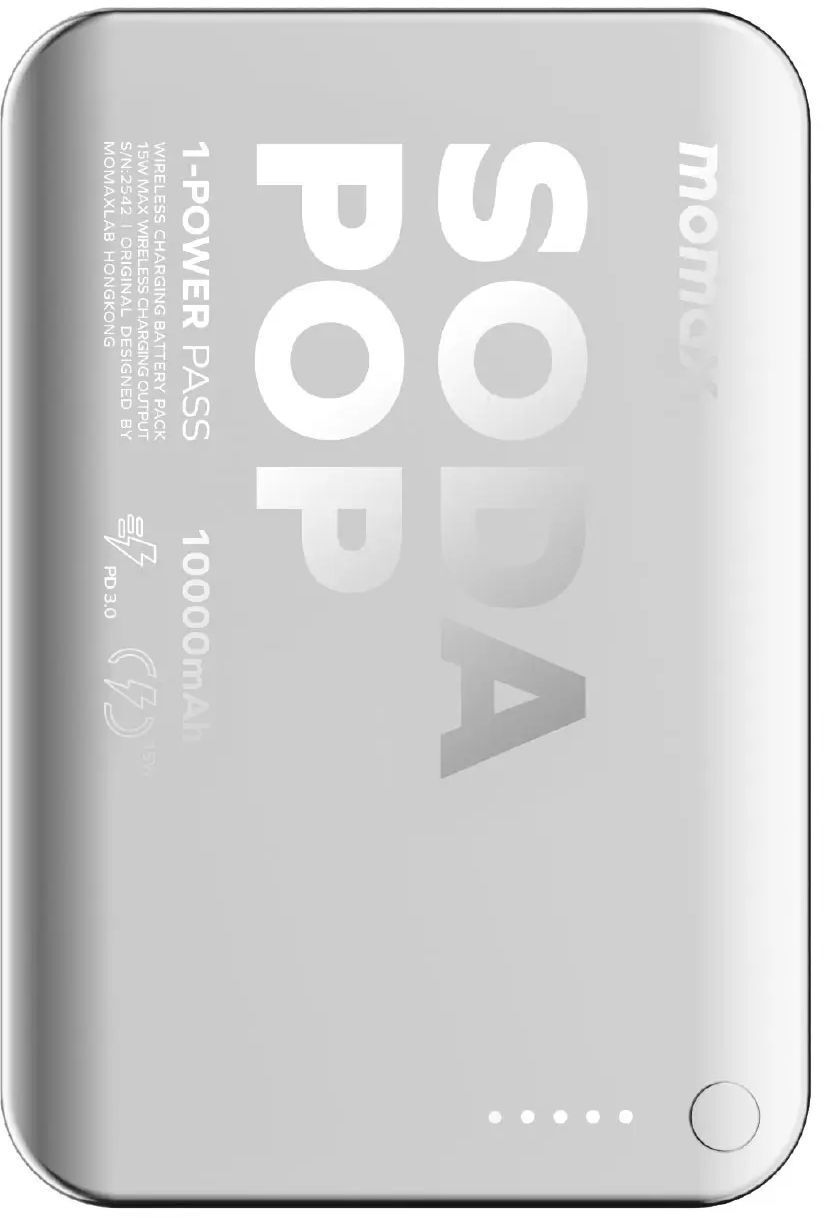 Портативний зарядний пристрій MOMAX WRL 10000mAh SILVER (IP166S) фото1