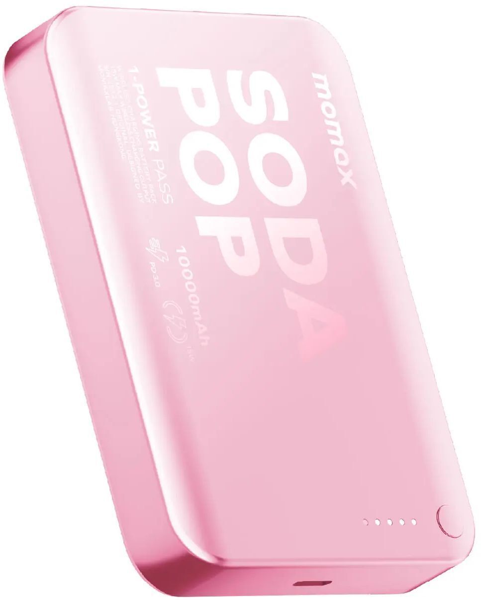Портативний зарядний пристрій MOMAX WRL 10000mAh PINK (IP166P) фото1