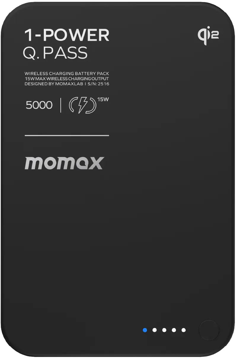Портативний зарядний пристрій MOMAX WRL 5000mAh BLACK (IP129Q2D) фото1