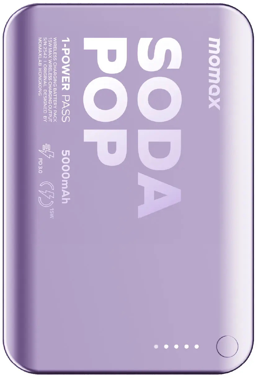 Портативний зарядний пристрій MOMAX WRL 5000mAh PURPLE (IP165U) фото1