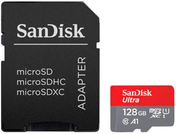 Карта пам'яті SanDisk Ultra 128GB UHS-I Class 10 A1 + SD адаптер (SDSQUAB-128G-GN6IA) фото1