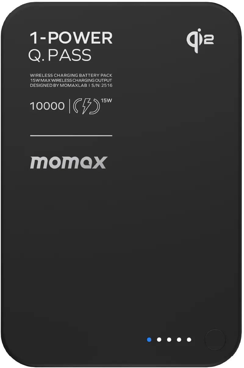 Портативное зарядное устройство MOMAX WRL 10000mAh BLACK (IP136Q2D) фото1