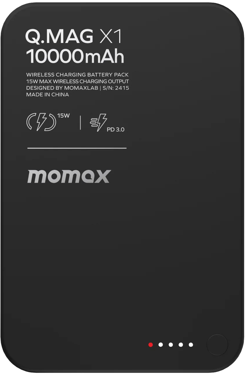Портативний зарядний пристрій MOMAX WRL 10000mAh Q.MAG X1 BLACK (IP117AD) фото1