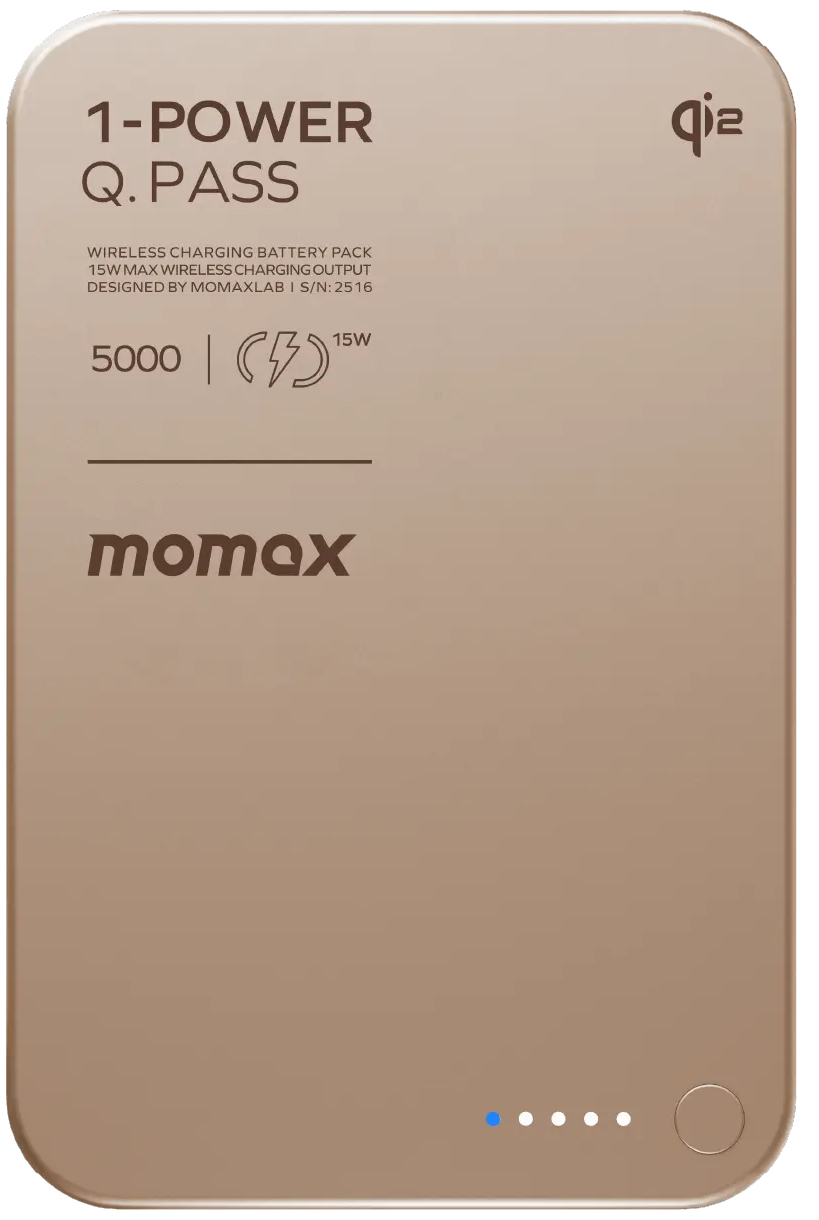 Портативний зарядний пристрій MOMAX WRL 5000mAh SANDSTONE (IP129Q2L2) фото1