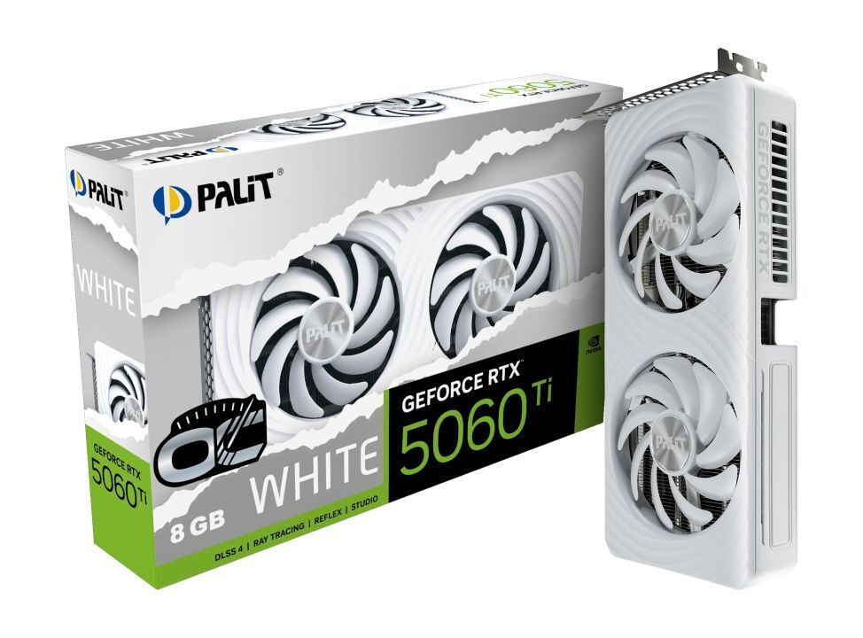 Видеокарта Palit NVIDIA GeForce RTX 5060 Ti White OC 8GB GDDR7 128