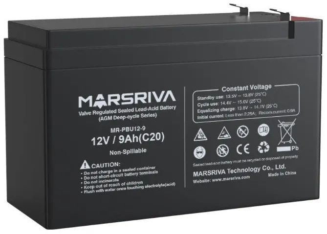 Аккумуляторна батарея MARSRIVA AGM 12V/9Ah (MR-PBU12-9) фото1