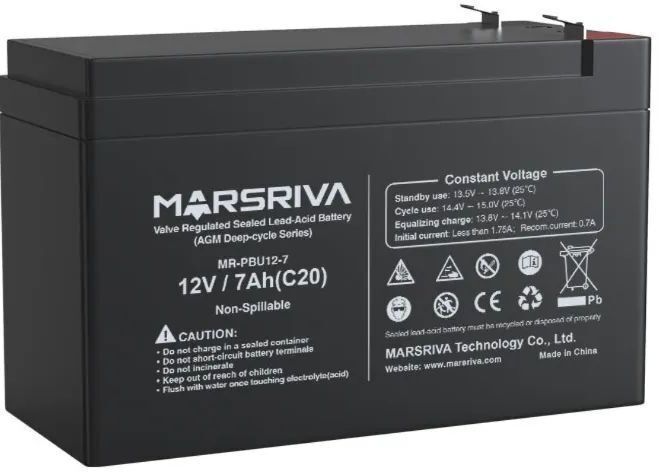 Аккумуляторна батарея MARSRIVA AGM 12V/7Ah (MR-PBU12-7) фото1