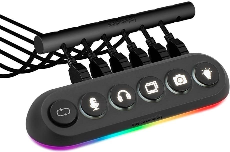 USB-Хаб Streamplify HUB DECK 5-RGB-EU-F, чорний фото1