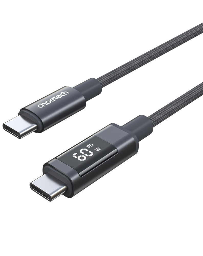 Кабель PD60 USB-C to USB-C 1,2 м серый фото1