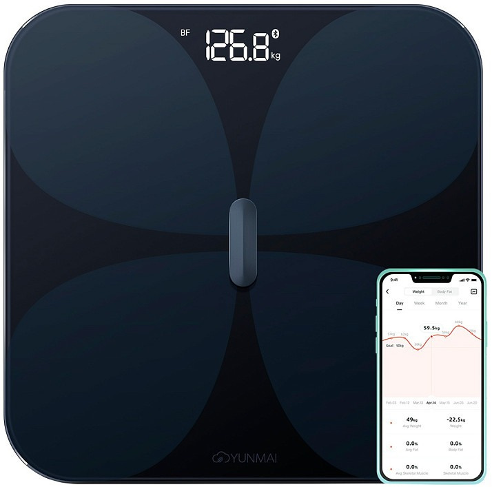 Весы напольные YUNMAI PRO Smart Scale Black (M1806CH-BK) фото1