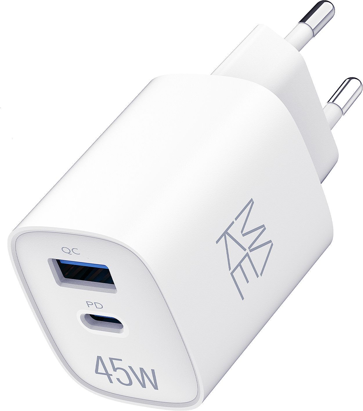 Зарядний пристрій MakeFuture 45W GaN PD + QC3.0 White (MCW-4521GWH) фото1