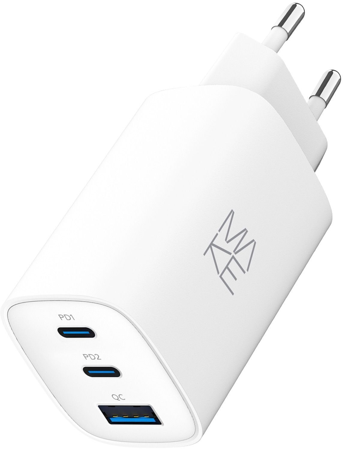 Зарядний пристрій MakeFuture 65W GaN 2xPD + QC3.0 White (MCW-6531GWH) фото1