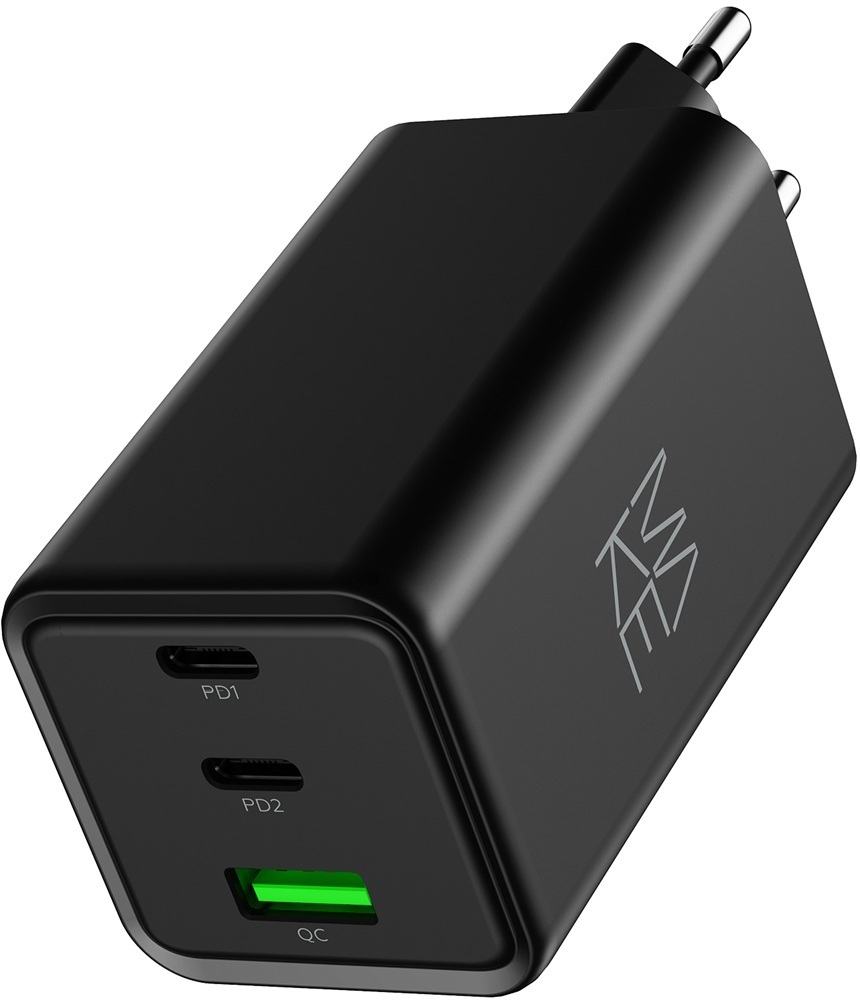 Зарядное устройство MakeFuture 100W GaN 2xPD + QC3.0 Black (MCW-10031GBK) фото1