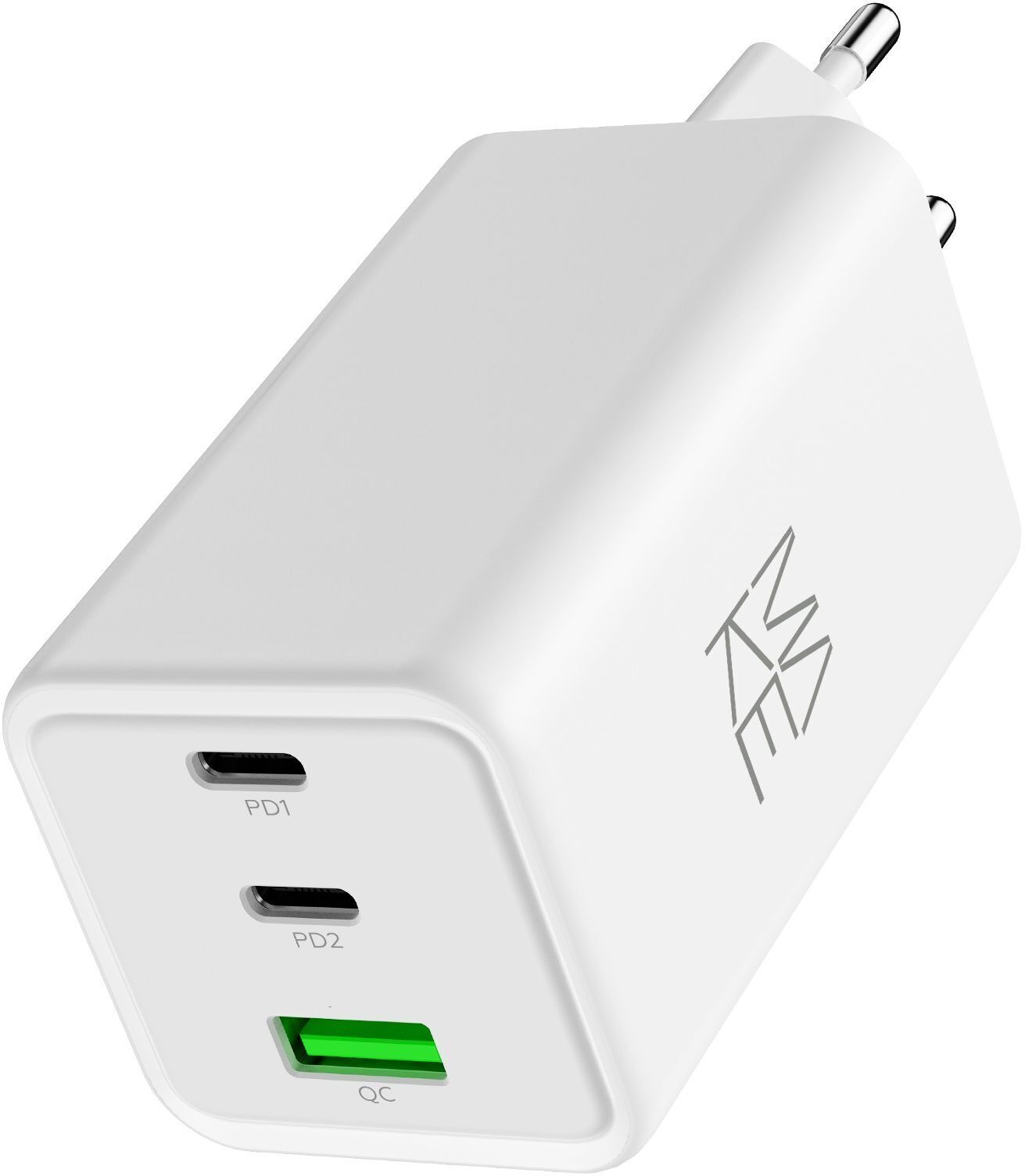 Зарядний пристрій MakeFuture 100W GaN 2xPD + QC3.0 White (MCW-10031GWH) фото1