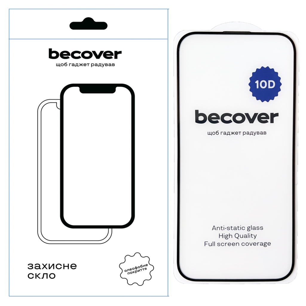 Захисне скло BeCover для Apple iPhone 16 10D Black (712321) фото1