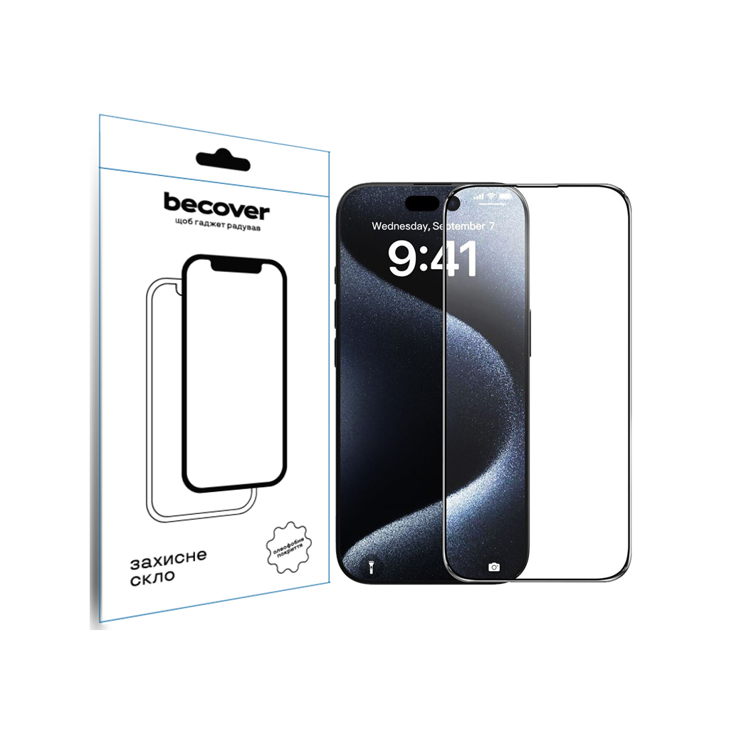 Захисне скло BeCover для Apple iPhone 16 Plus Black (712123) фото1