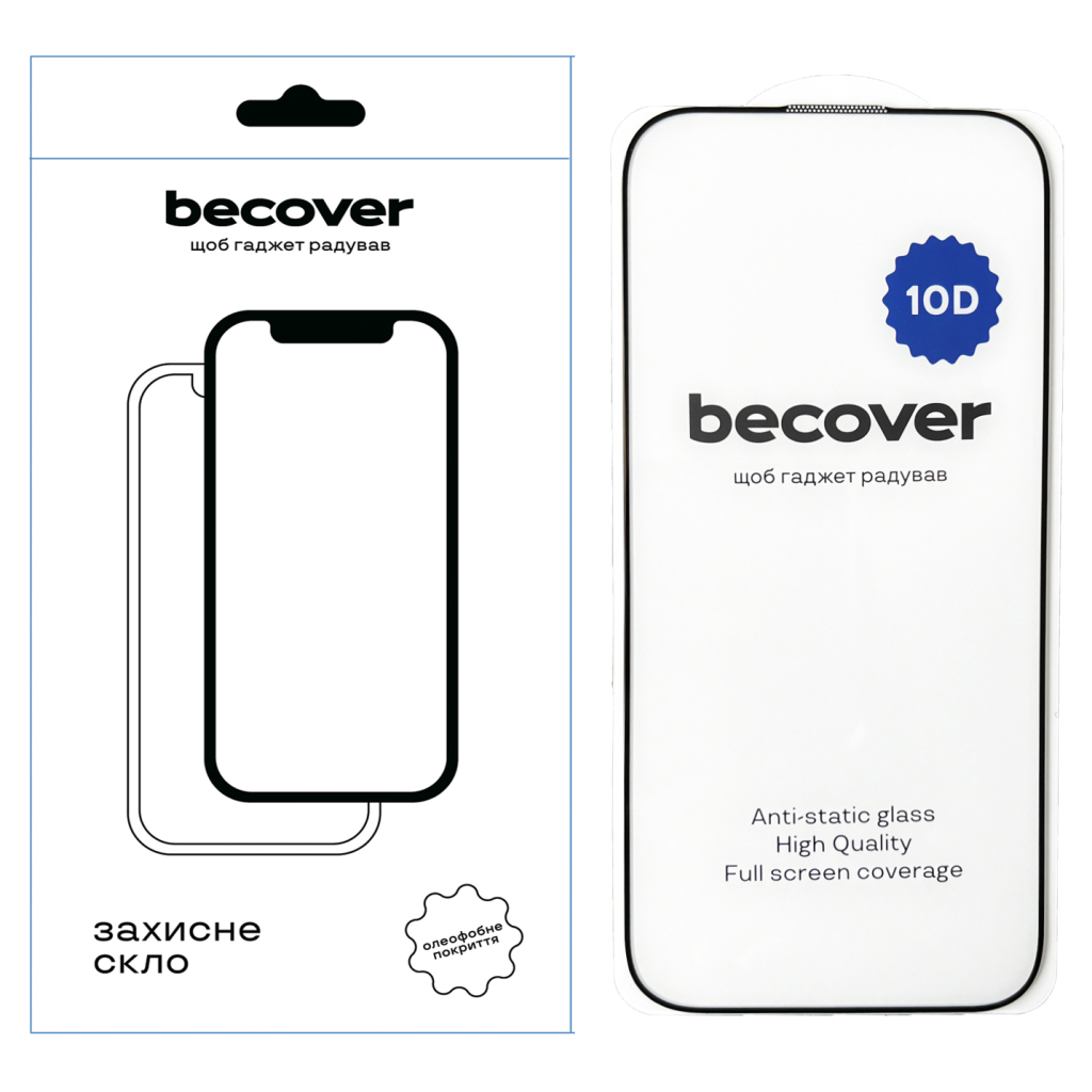 Захисне скло BeCover для Apple iPhone 16 Pro 10D Black (712323) фото1