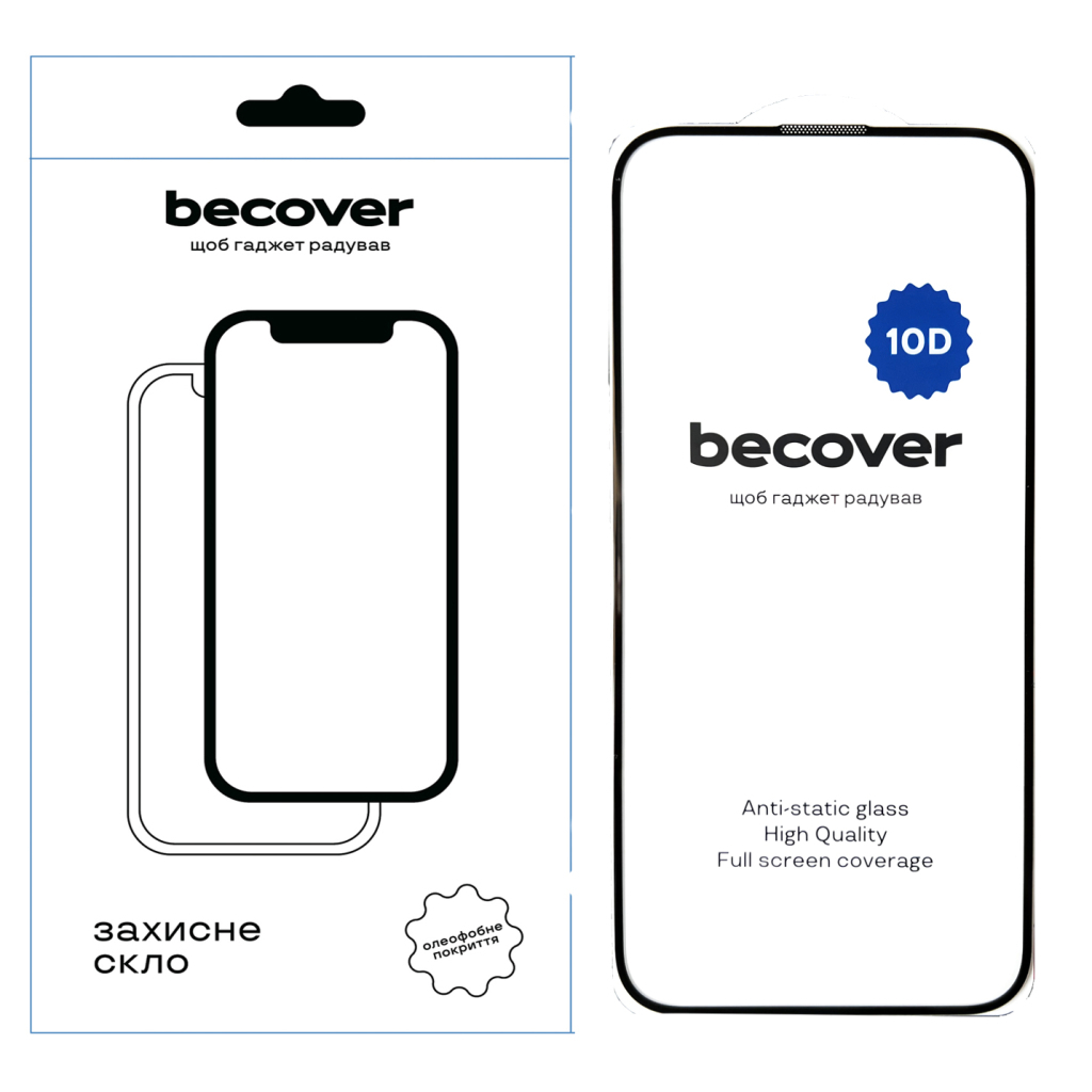 Защитное стекло BeCover для Apple iPhone 16 Plus 10D Black (712322) фото1