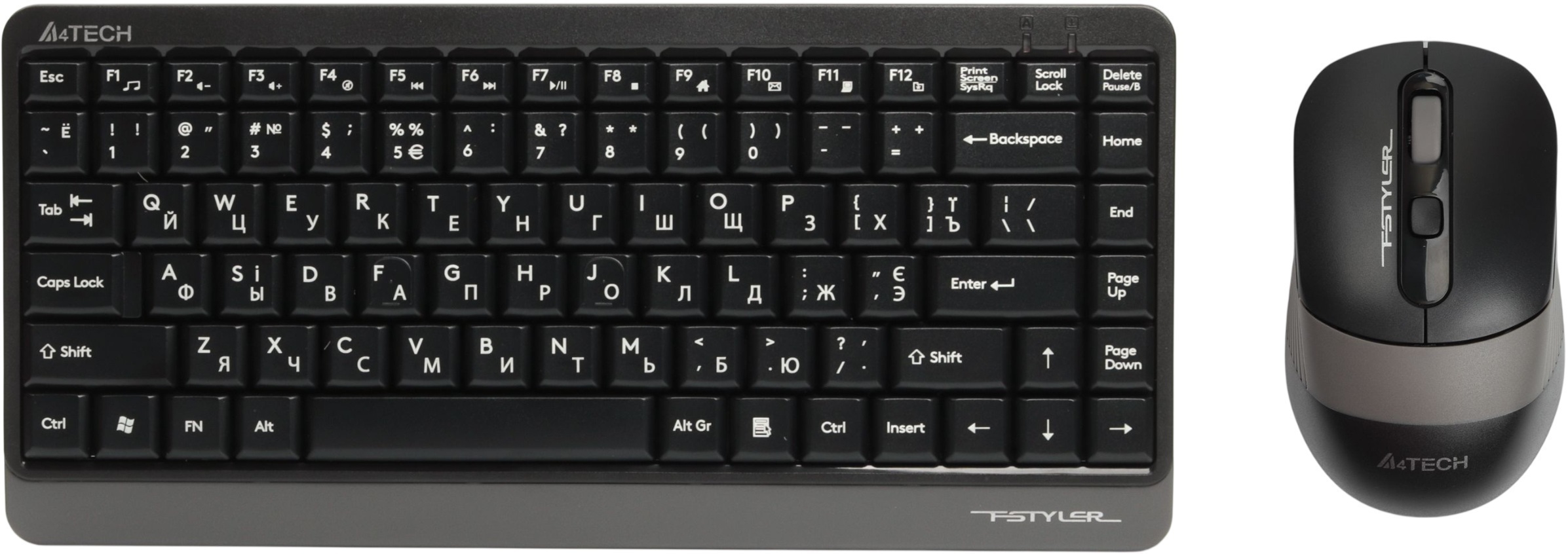Бездротовий комплект A4Tech Fstyler клавіатура+миша (FG1110 Grey) фото1