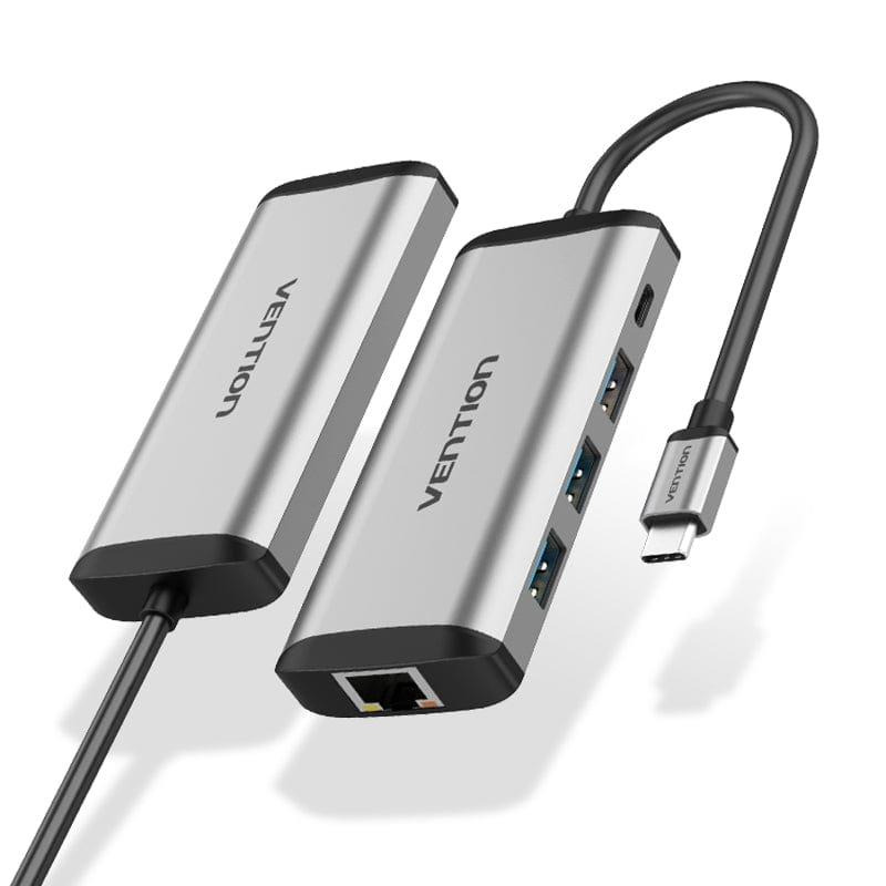 Концентратор Vention USB-C 3-Port, RJ-45, PD, 0.15 m (TGDHB) фото1