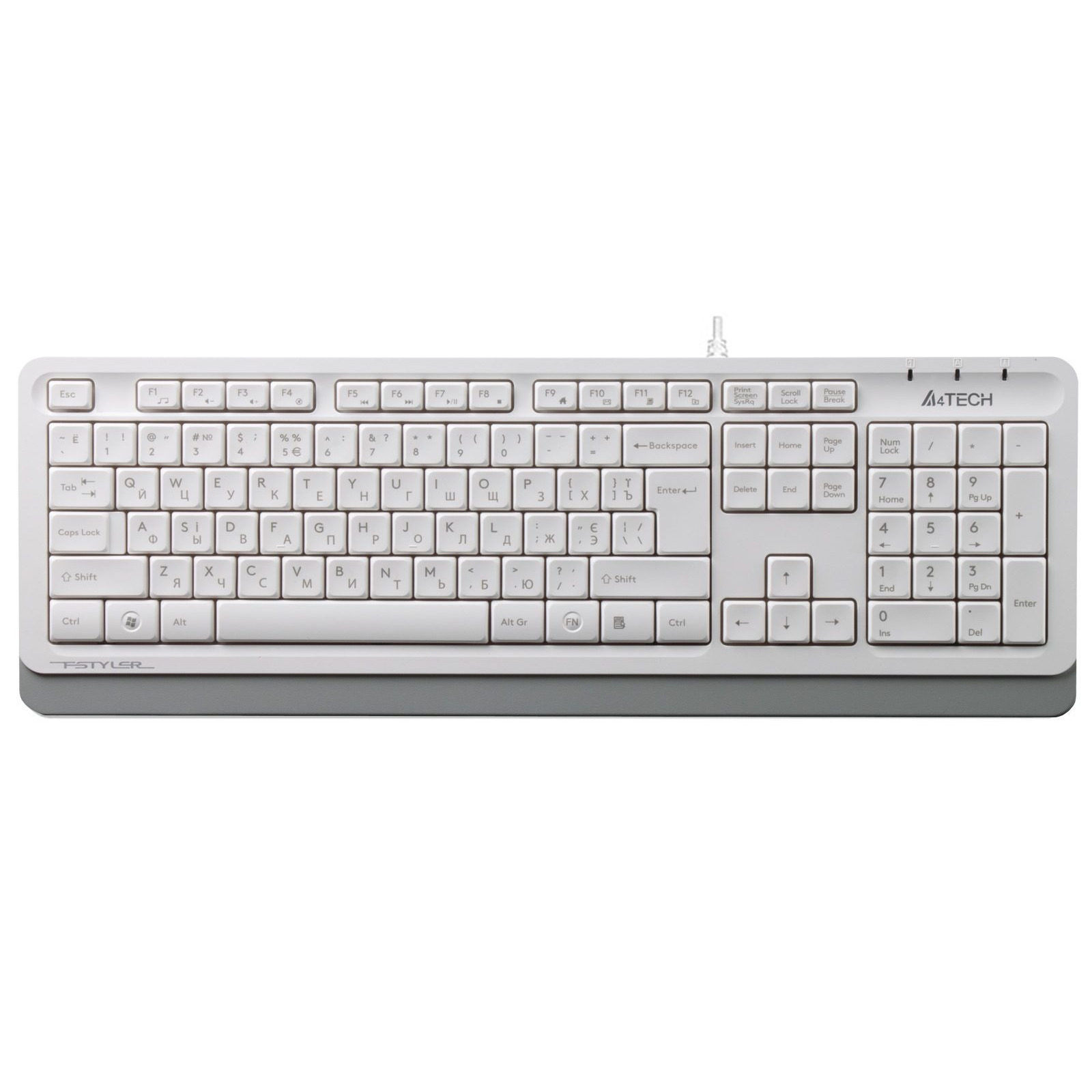 Клавіатура A4Tech FK10 Ukr White фото1