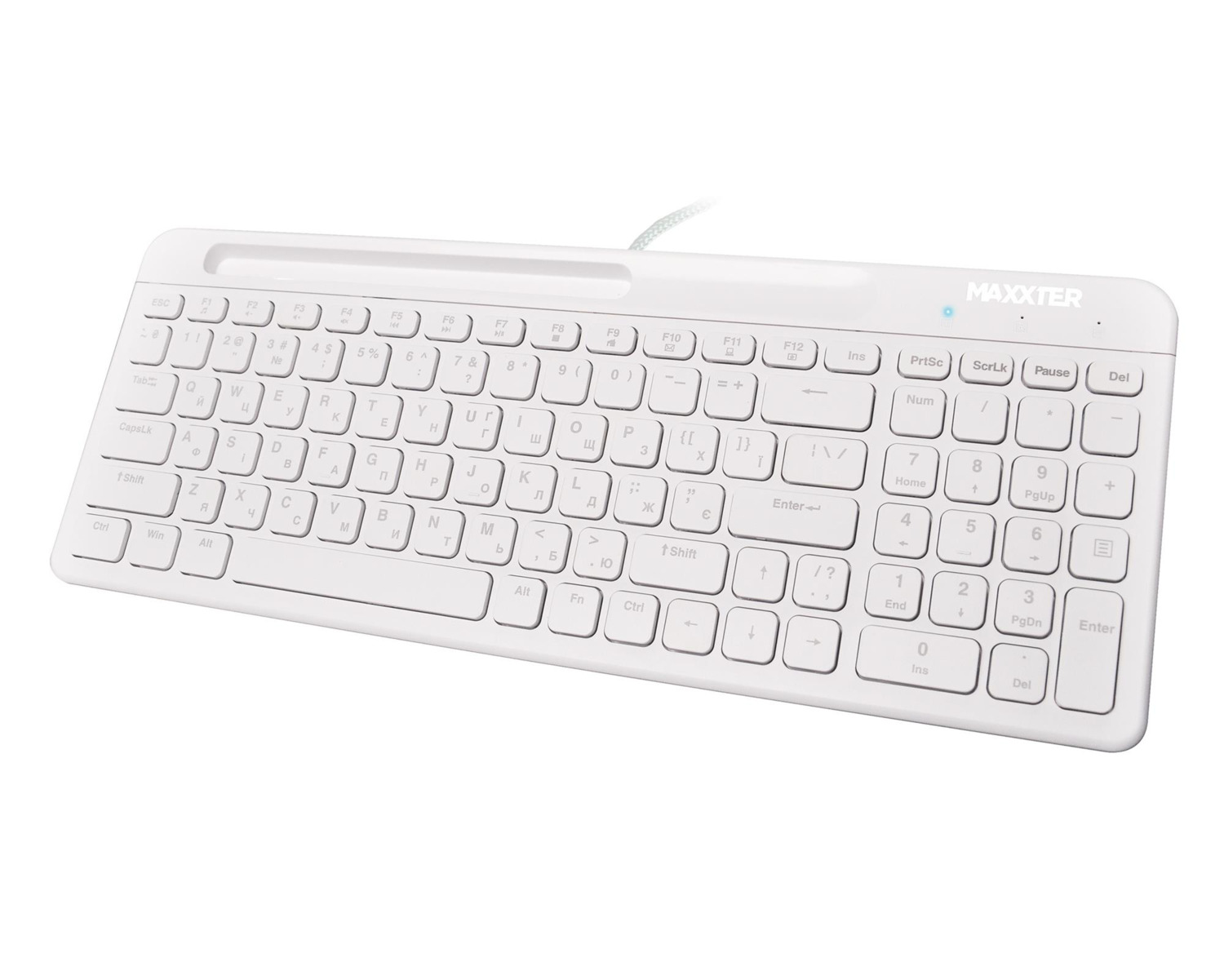 Клавиатура Maxxter, KB-01W-UA белая