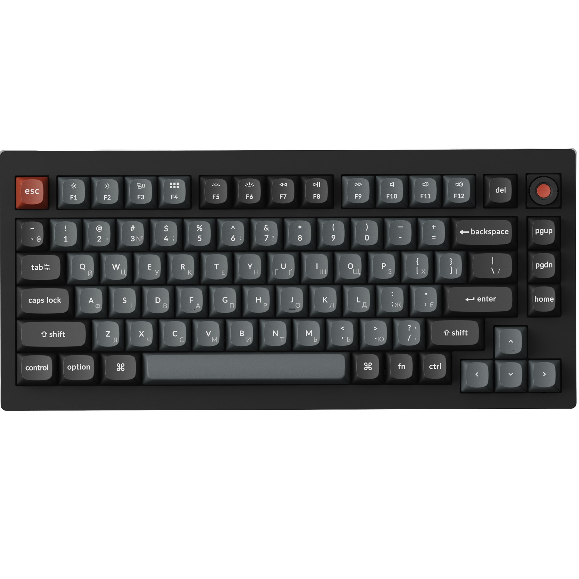 Клавіатура Keychron V1 8K Keychron Super Red Switch Black RGB (V1W-D1-UA) фото1