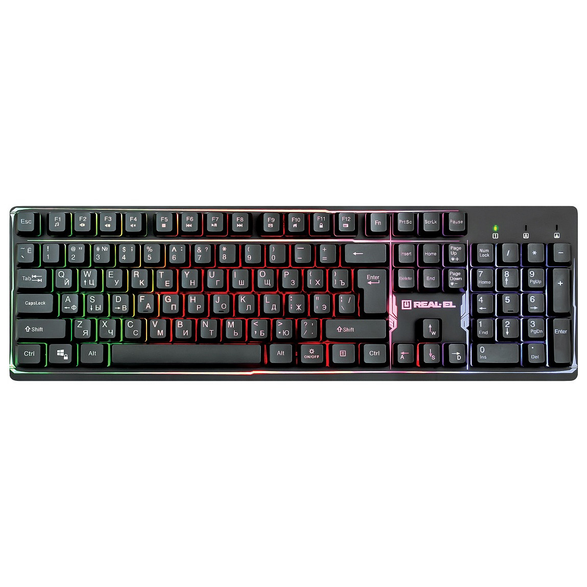 Клавіатура REAL-EL Comfort 7011 Backlit Ukr Black фото1