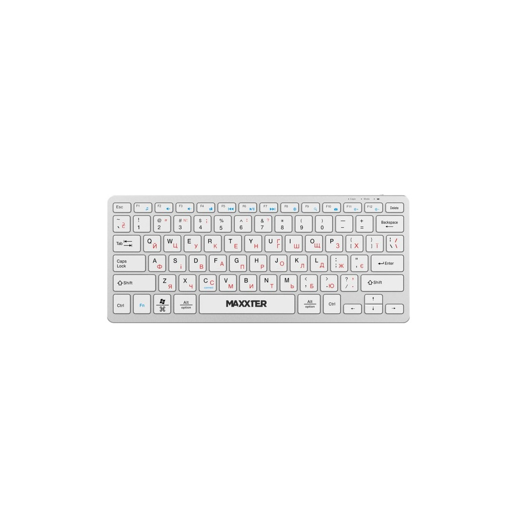 Клавiатура бездротова Maxxter KBW-C01S-UA Silver фото1