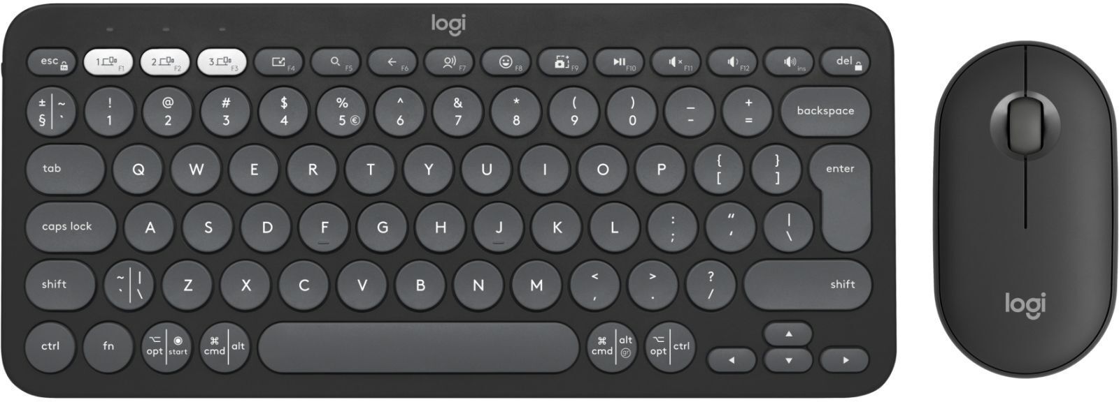 Комплект (клавіатура, миша) бездротовий Logitech Pebble 2 Combo Graphite (920-012239) фото1