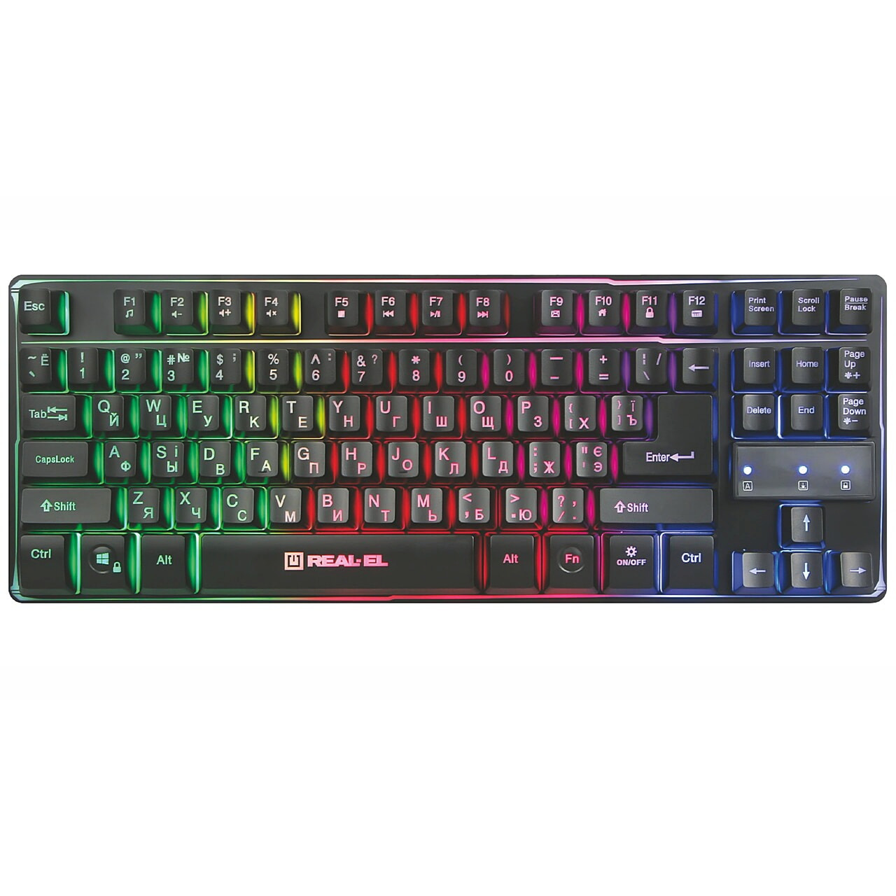 Клавіатура REAL-EL Gaming 8710 TKL Backlit Ukr Black фото1