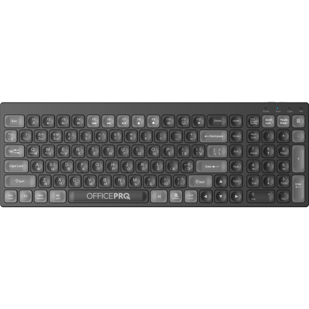 Клавіатура бездротова OfficePro SK985B Bluetooth Black фото1