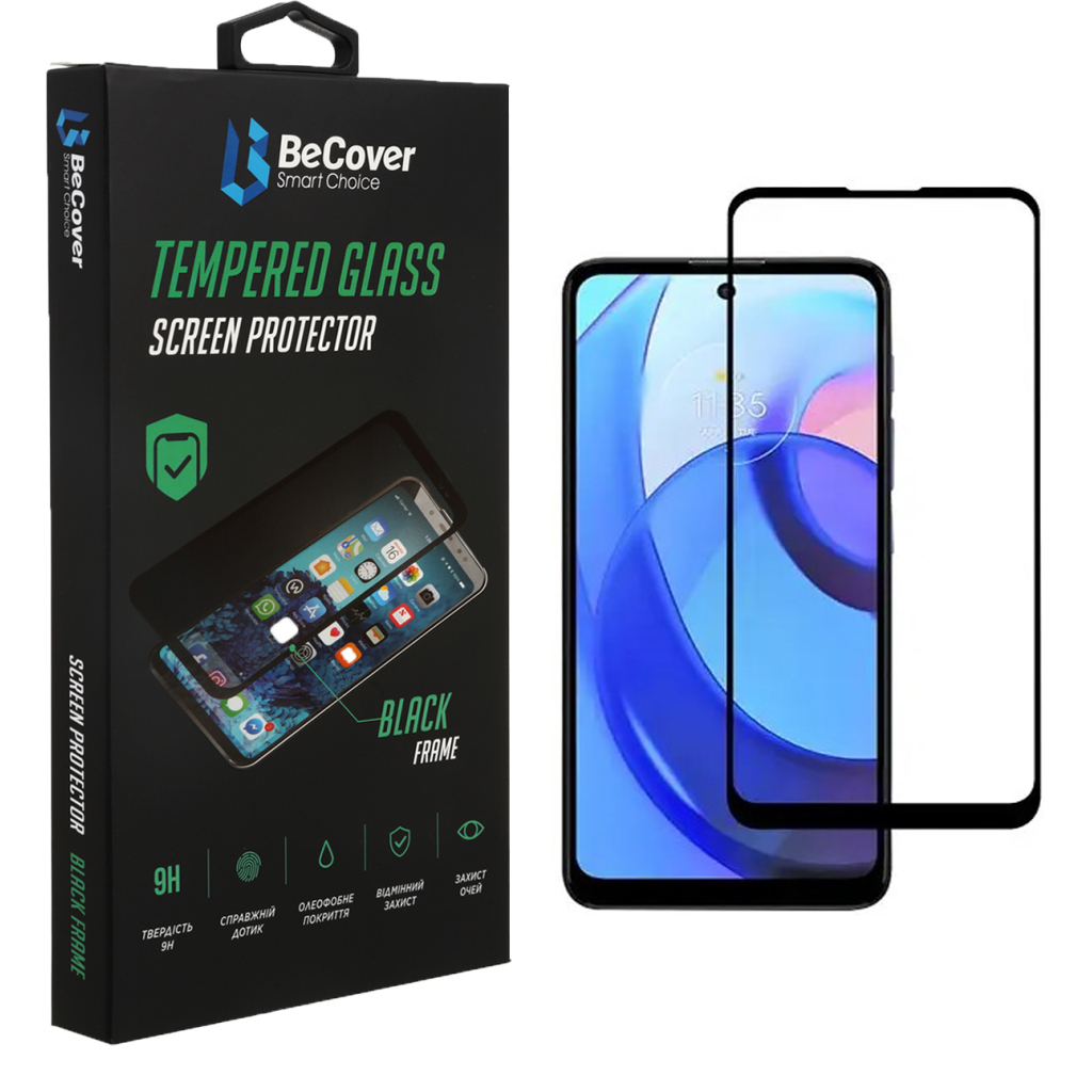 Захисне скло BeCover для Motorola Moto G22 Black (708144) фото1