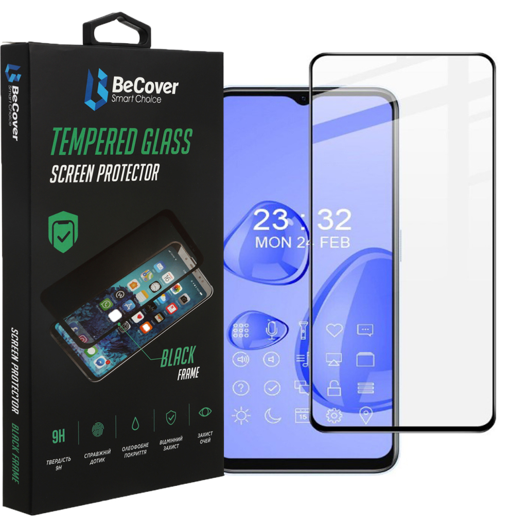 Защитное стекло BeCover для Realme 10 Black (708570) фото1