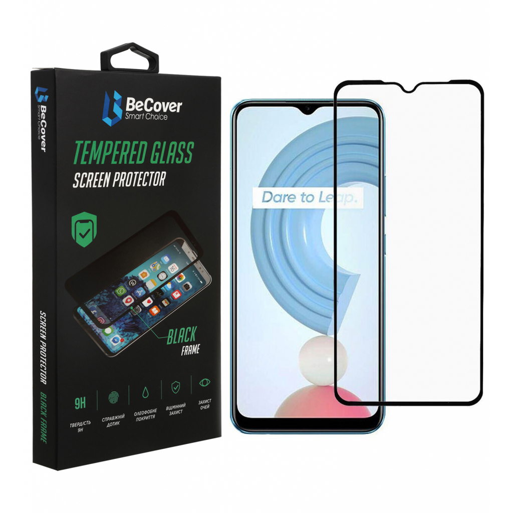 Захисне скло BeCover для Realme C21Y Black (706904) фото1