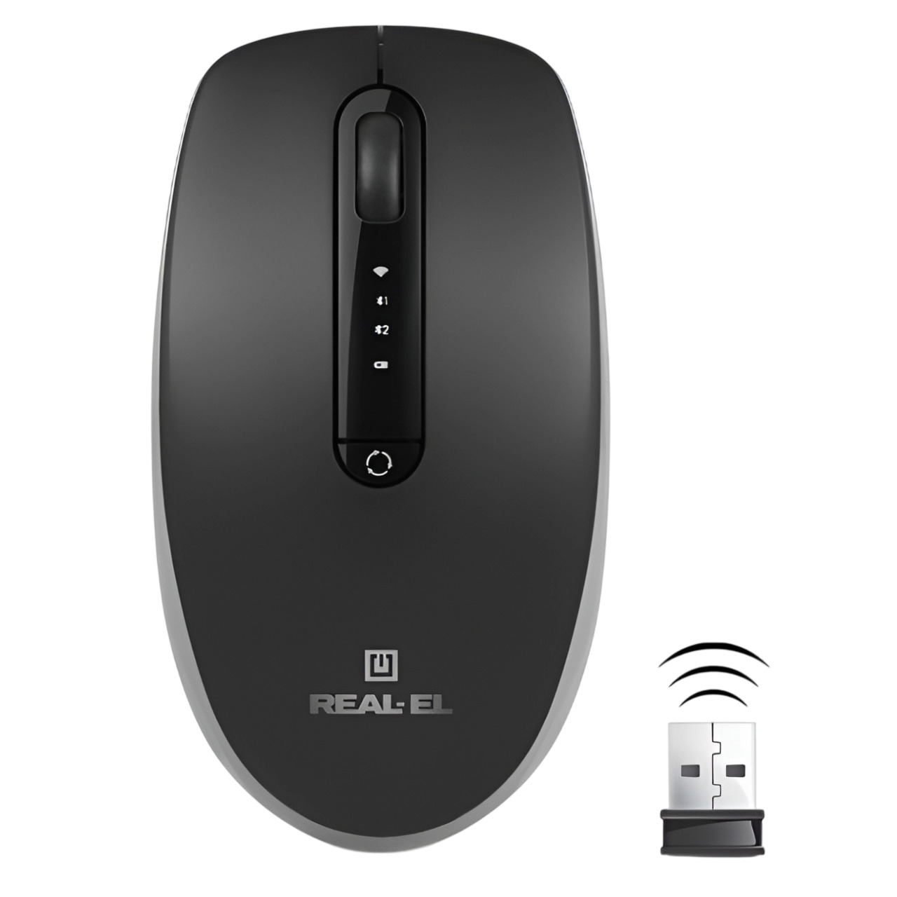 Мышь REAL-EL RM-455W Black (EL123200047) фото1