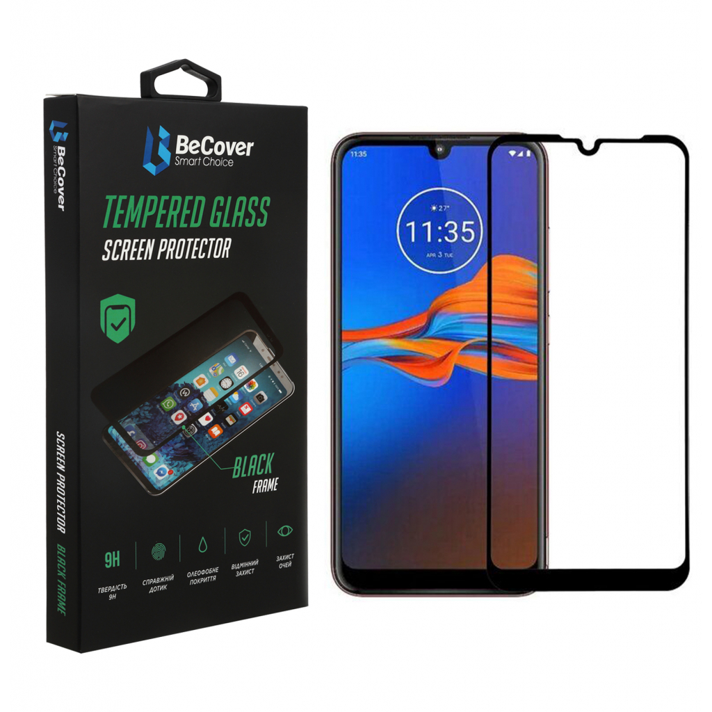 Захисне скло BeCover для Motorola Moto E6i Black (706654) фото1