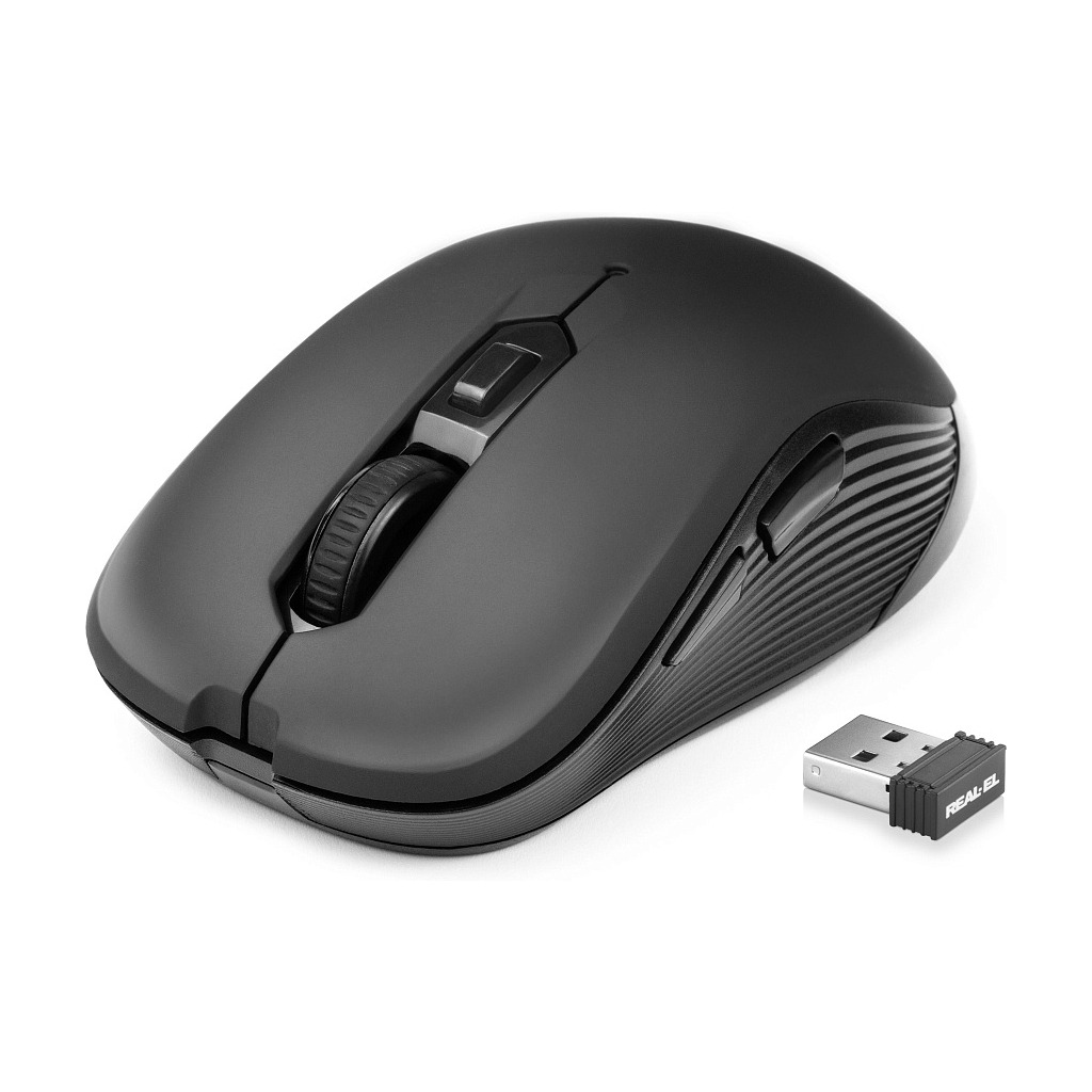 Мишь REAL-EL RM-331W Black фото1