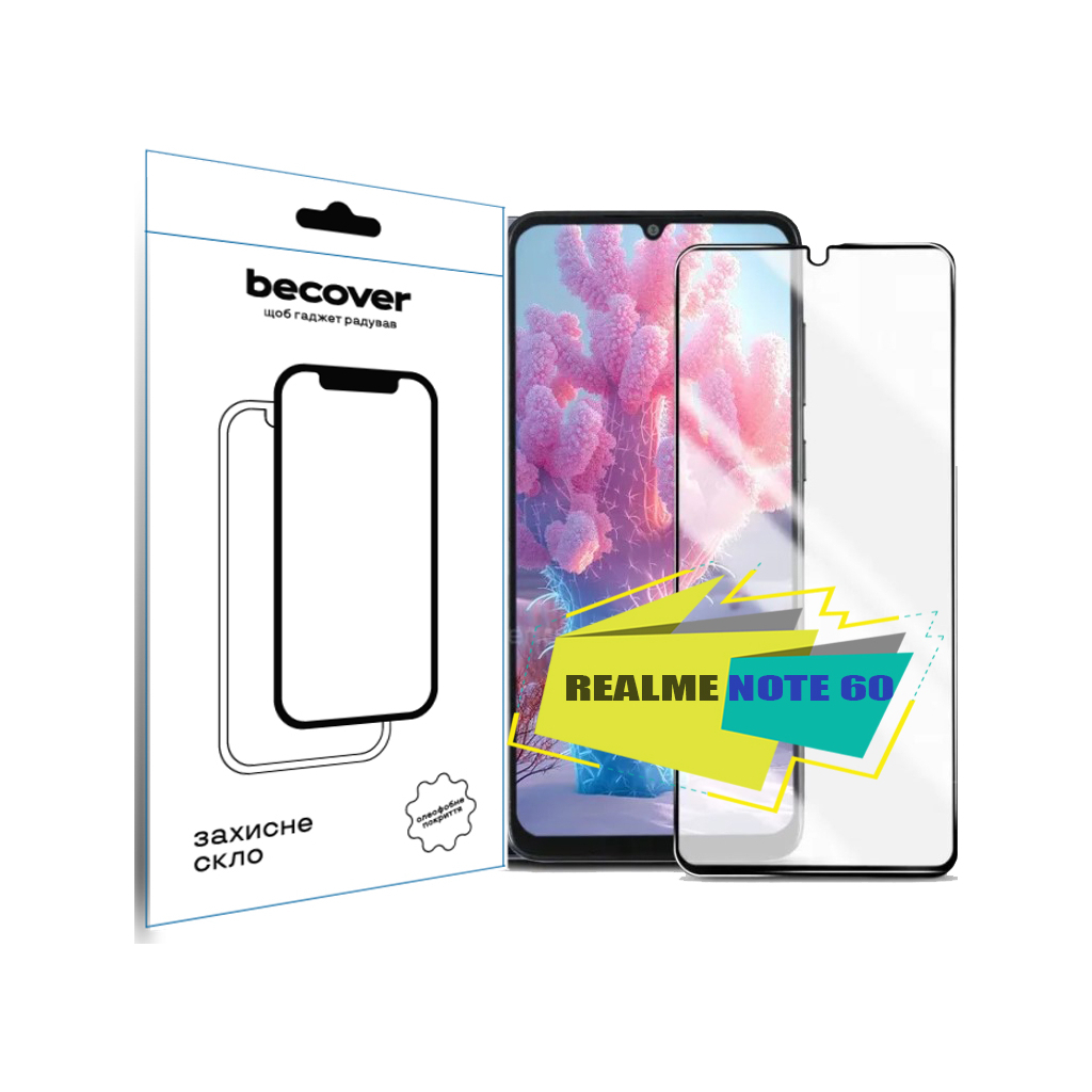 Защитное стекло BeCover для Realme Note 60 Black (713033) фото1
